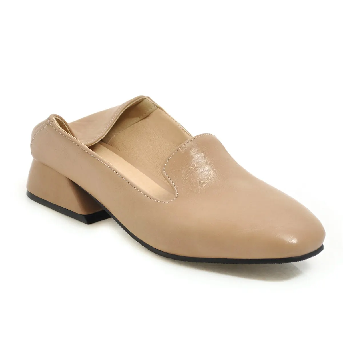 Винтажные женские лоферы на низком квадратном каблуке 3 см Мокасины с квадратным