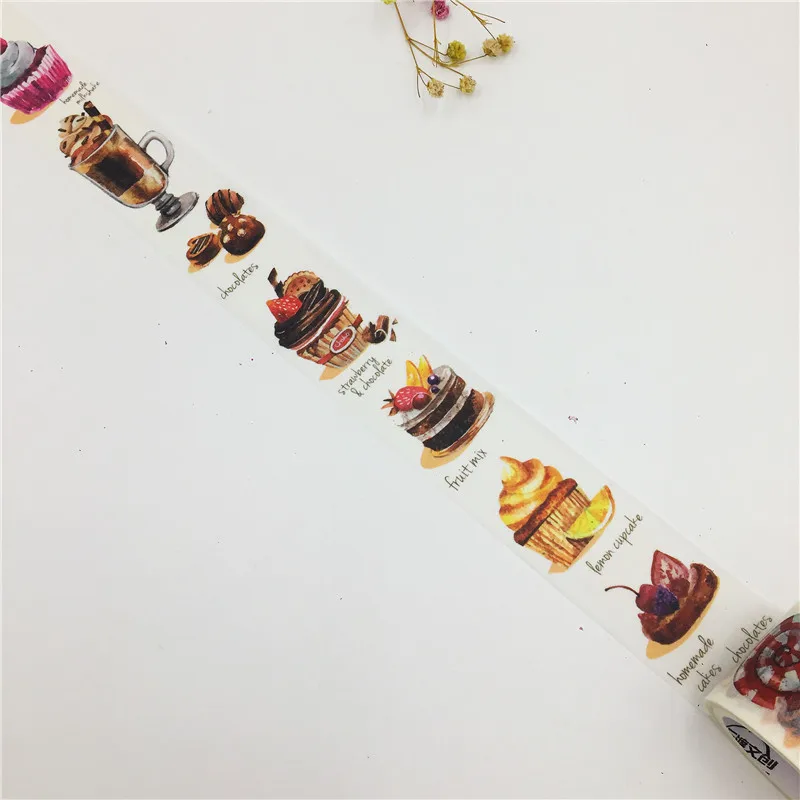 Dessert Красивая 30 мм* 5 м Высокое качество washi клейкая лента/прекрасный десерт и любовный конверт для маскировки Япония лента washi - Цвет: Dessert