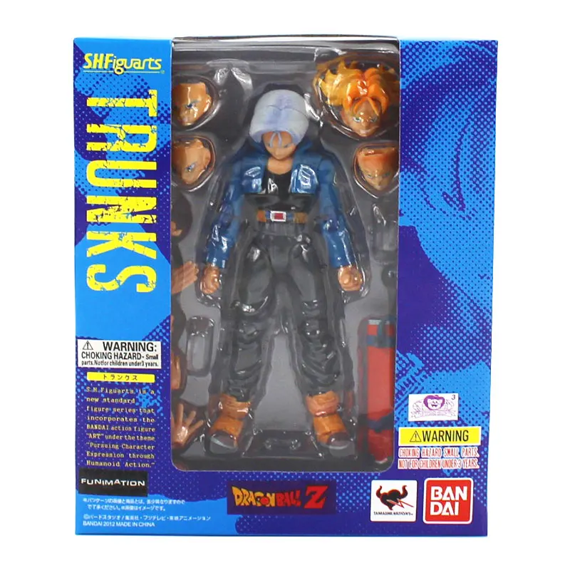 Trunks with box Dragon Ball Z DBZ Son Gokou Гоку Гохан Вегета vegetto из ПВХ экшн игрушечная фигурка-модель куклы 15~ 17 см - Цвет: Trunks with box
