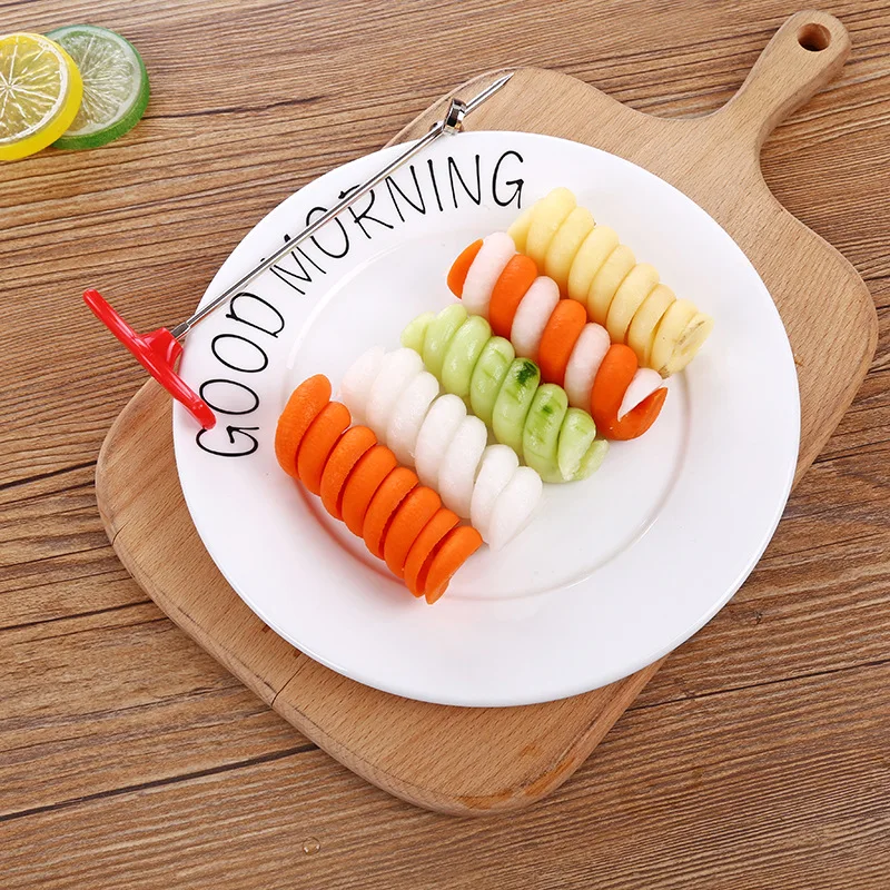 

Vegetables Spiral Knife Carving Tool Potato Carrot Cucumber Salad Chopper Manual Spiral Screw Slicer Cutter Spiralizer