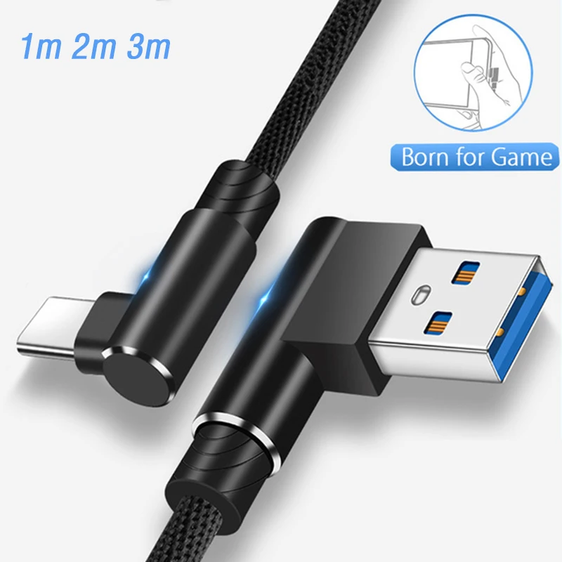 Кабель для быстрой зарядки с разъемами Usb Type C и Lightning 90 градусов|Кабели мобильных