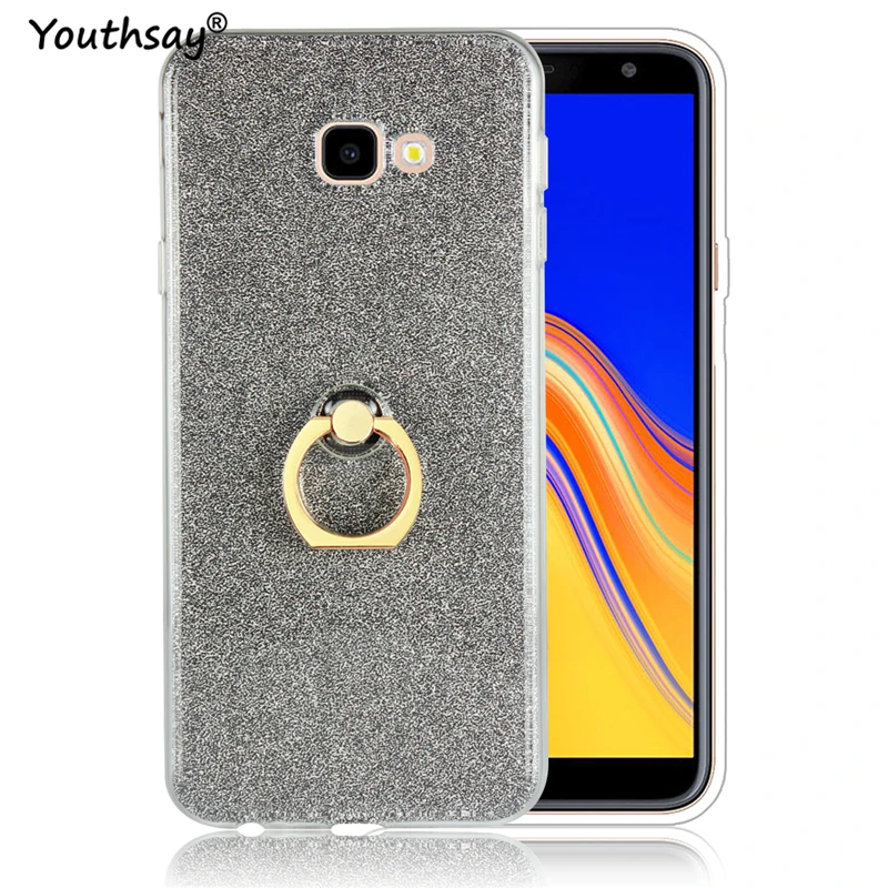 СПС крышка samsung Galaxy J4 премьер-чехол Мягкая модная с сияющими блестками кольцо