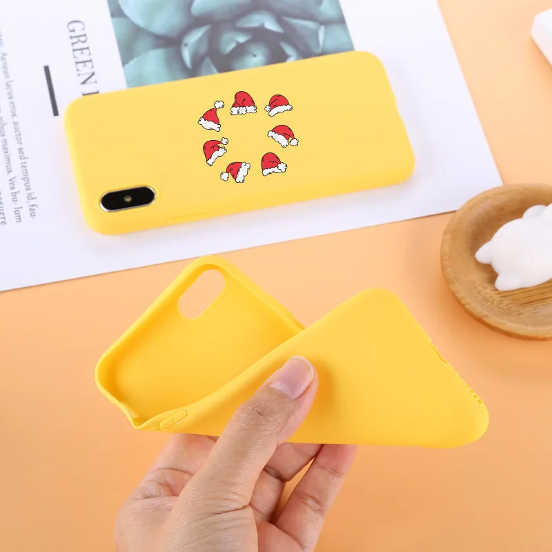Чехол для Телефона iPhone 6 6s 7 8 Plus X XR XS Max чехол милый мультфильм Рождество Санта