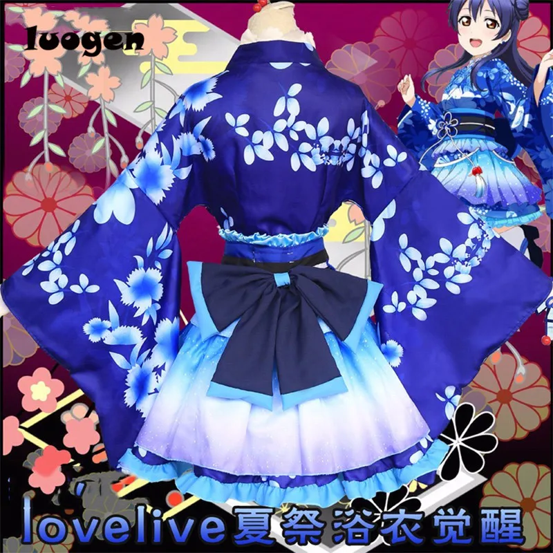 Халат Sonoda кимоно Уми аниме Love Live для косплея юката японские летние милые костюмы