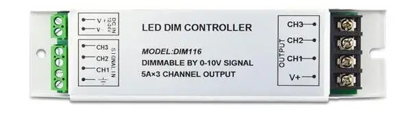 

Диммер DIM116 0-10 В/1-10 в серии светодиодов, 12V-24VDC 5A x 3 канала 0-10 в одиночный светодиодный драйвер DIM116