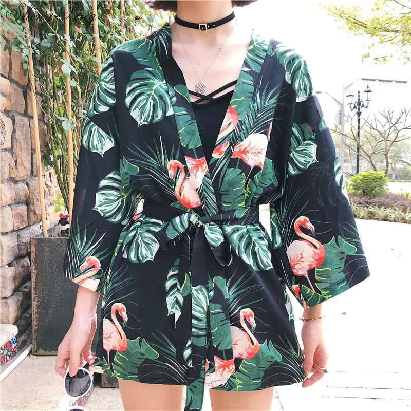 Японские кимоно рубашка кардиган пляжная мода традиционные японские yukata женские