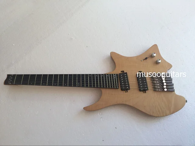 Musoo бренд 7 струн fanned fret электрогитара без головки грифа|Гитары| |