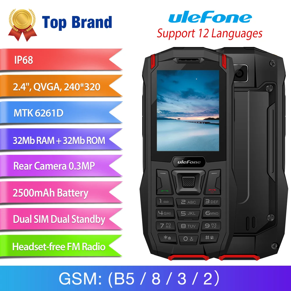 Ulefone Броня мини IP68 Водонепроницаемый открытый Приключения телефон 2 4 &quotMTK6261D