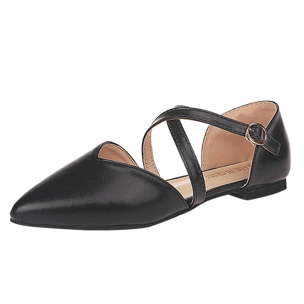 Женские туфли на плоской подошве повседневные уличные с острым носком без