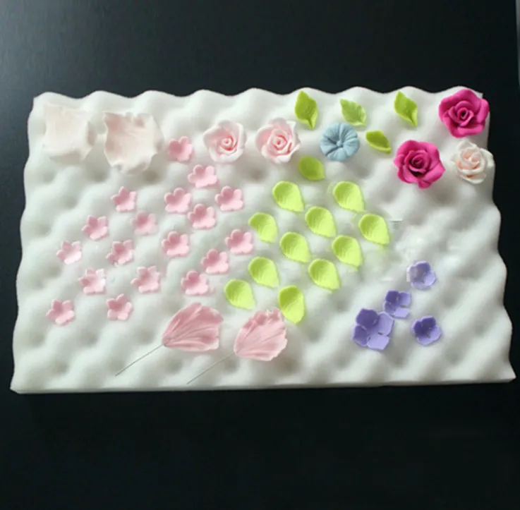 2 предмета выпечки Fondant (сахарная) цветы губки сухой цветок формы Инструменты для