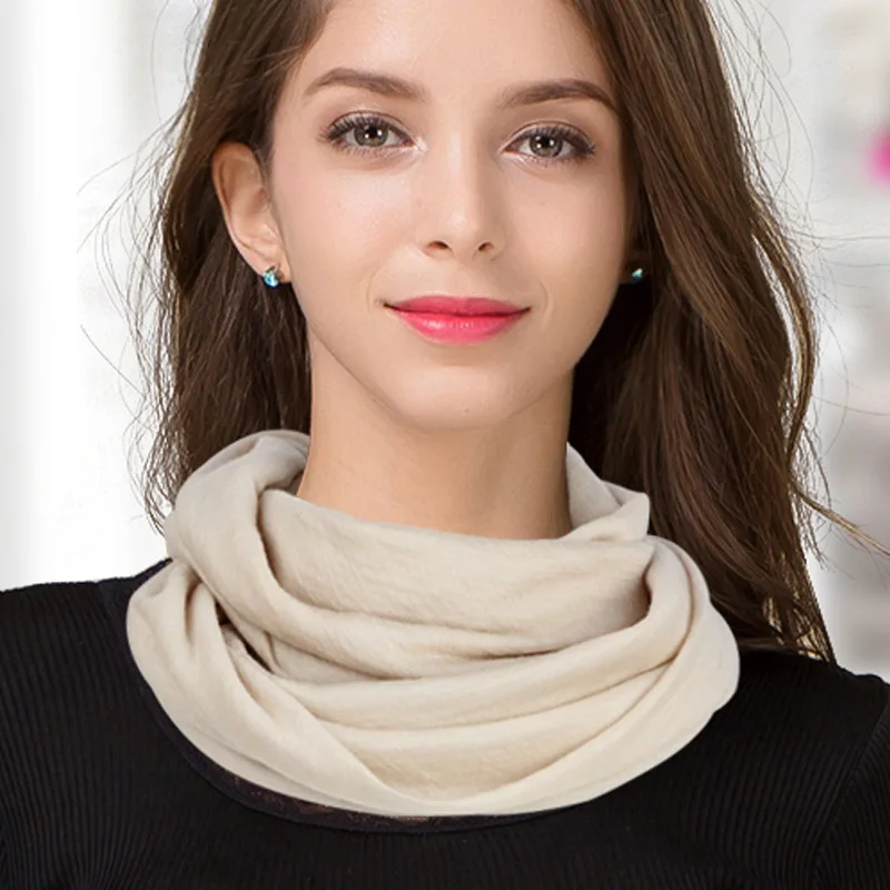 Женский шарф из 100% шерсти с двумя кольцами на рукавах шерстяной шарф-воротник