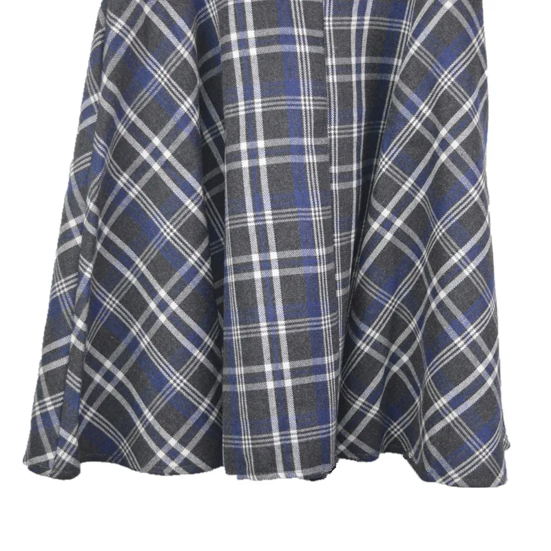 

Preppy Style Braces Skirts Female 2018 Spring High Waist Lolita Skirts Umbrella Women Short Wool Suspender Skirts Plaid saias