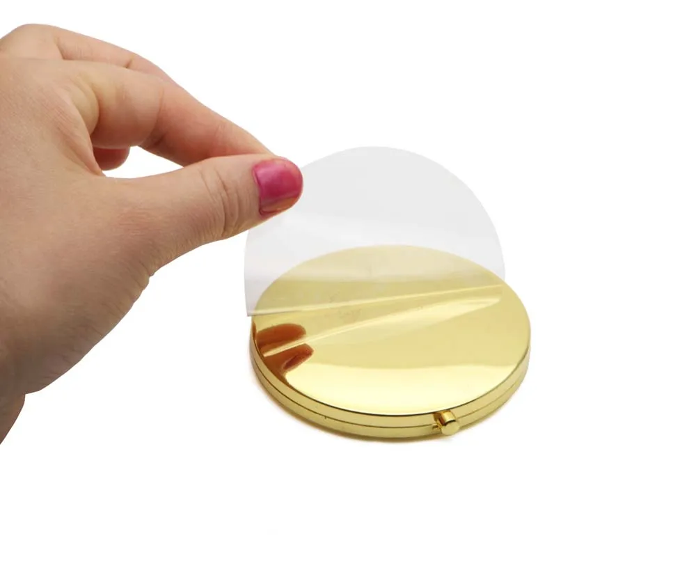 Пустое золото компактное зеркало с гладкой задней поверхностью | Красота и