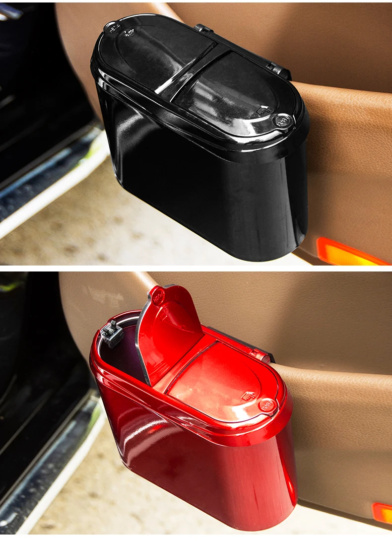 car trash bin Mini garbage can car interior trash bag fashion rubbish Holder Hook Plastic basket supplies multifunc accessories