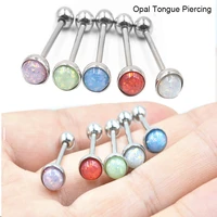 1pc 1 6x16x7mm created opal epoxy tongue oral piercing barbell rings long tongue jewelry body piercing