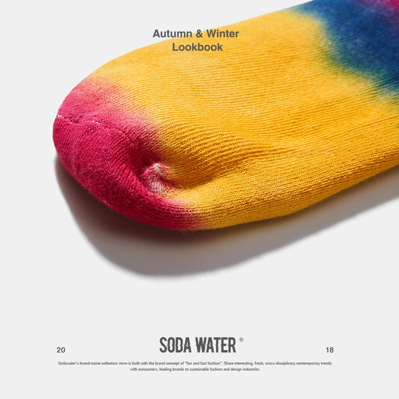 SODAWATER повседневные длинные полосатые носки, хлопковые модные уличные носки в стиле рок-н-ролл, лето, весна, зима, осень, мужские носки 936AI2018