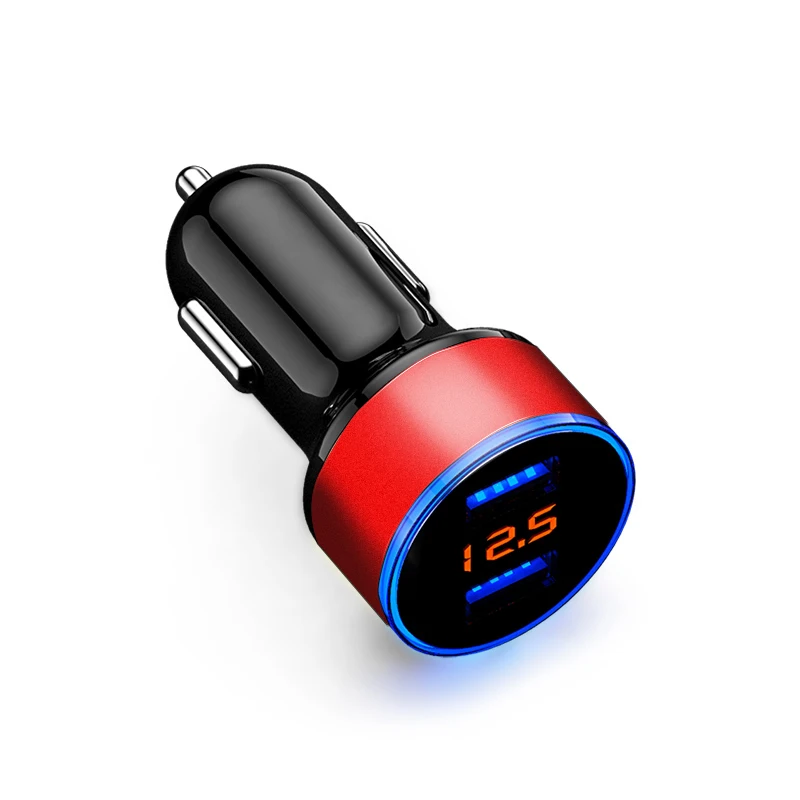 Светодиодный Дисплей в машину с USB, туманный распылитель, Зарядное устройство разветвитель прикуривателя 12/24V в режиме реального времени Напряжение 3.1A быстрой зарядки автомобиля-Зарядное устройство для мобильных телефонов - Название цвета: Красный