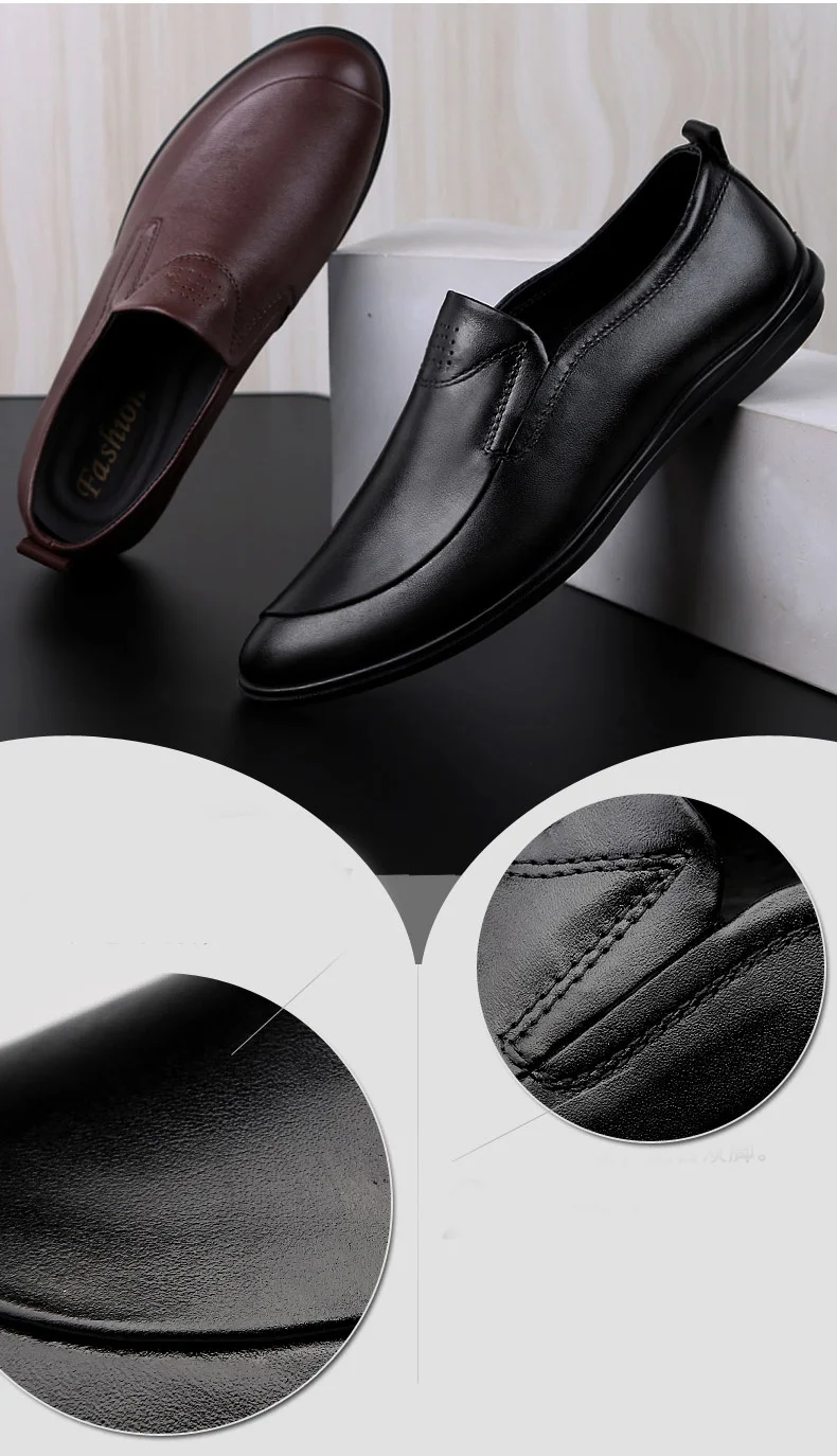 Genuine Leather Men Casual Shoes Luxury Brand Italian real leather Mens Loafers Breathable Driving Shoes Slip On Comfy Moccasins