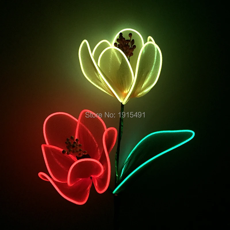 Мерцающие цветы EL сценический дизайн праздничное освещение искусственное