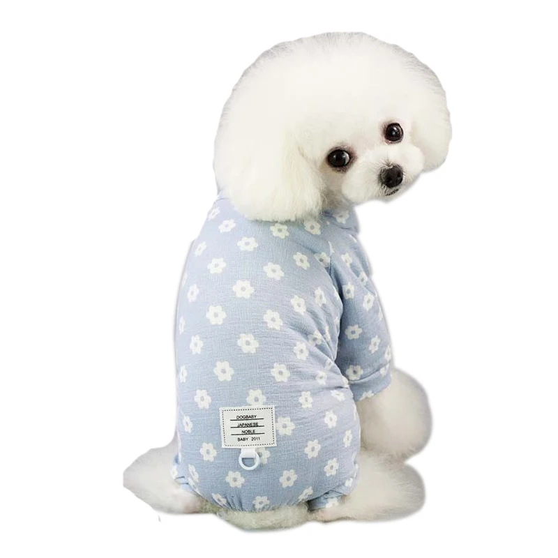 Милый комбинезон с цветочным принтом для собак летняя крутая дышащая одежда