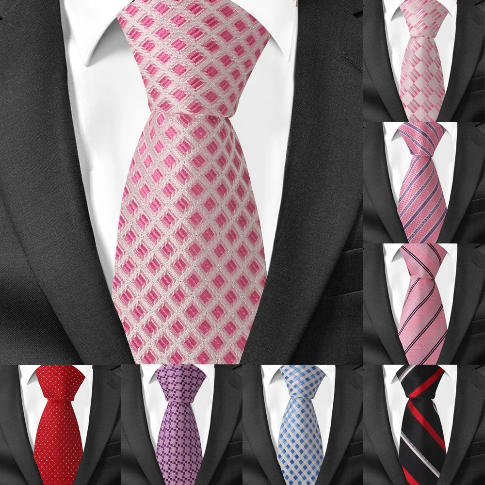 

Plaid Striped Silk Ties Neckties For Men Jacquard Woven Mens Tie Business Party Suits Neck Tie Gravata 7.5 cm Width Corbatas