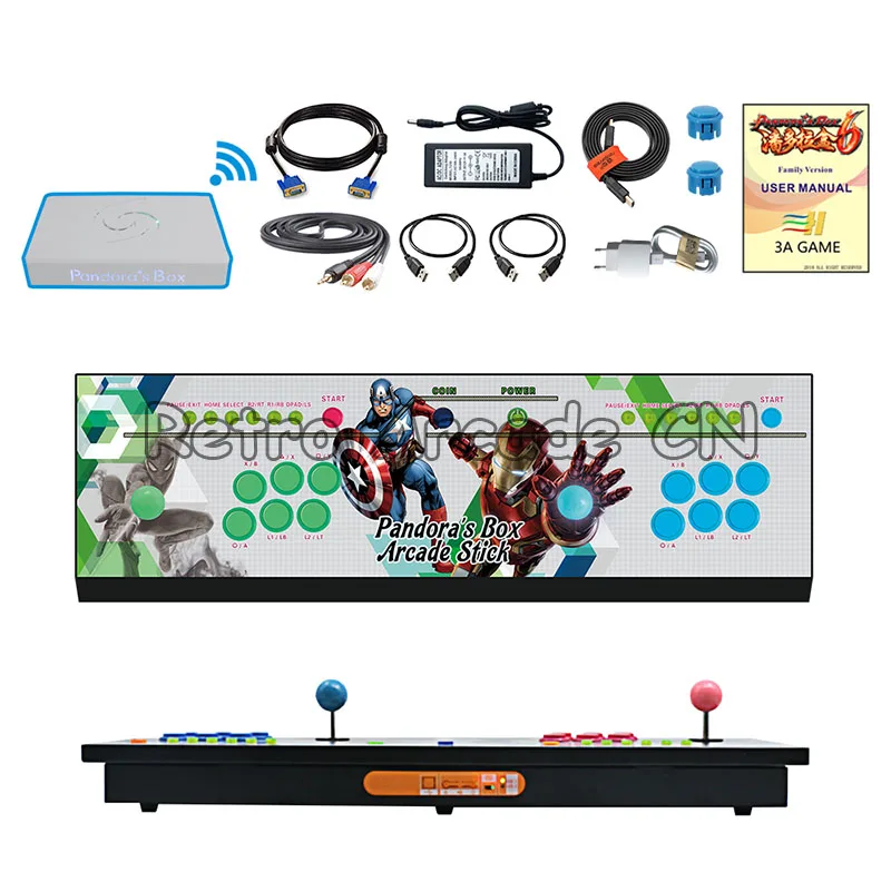 3A игра Pandora's Box 6 1300 в 1 беспроводный джойстик 2 игроков гладить консоли HDMI, VGA, usb для ПК ТВ ps3 Tekken - Цвет: G