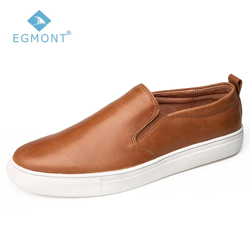 Egmont EG-86 Brown Spring Summer Boat Shoes Mens Casual Loafers Genuine Leather Handmade Comfortable Breathable | Обувь