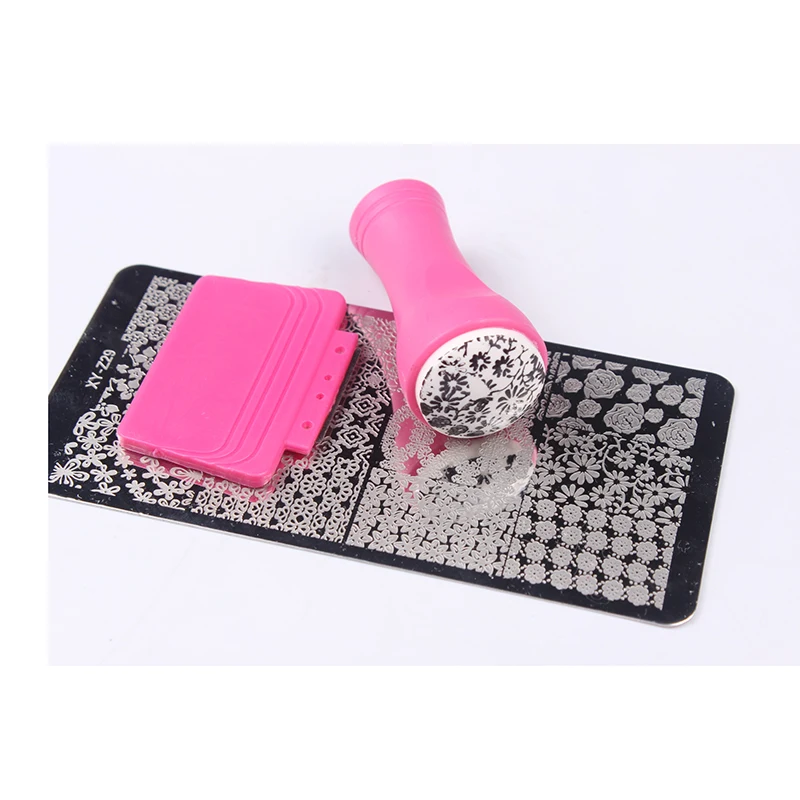 16 шт. дизайн изображения штамповки пластины для ногтей + 2 скребок печать