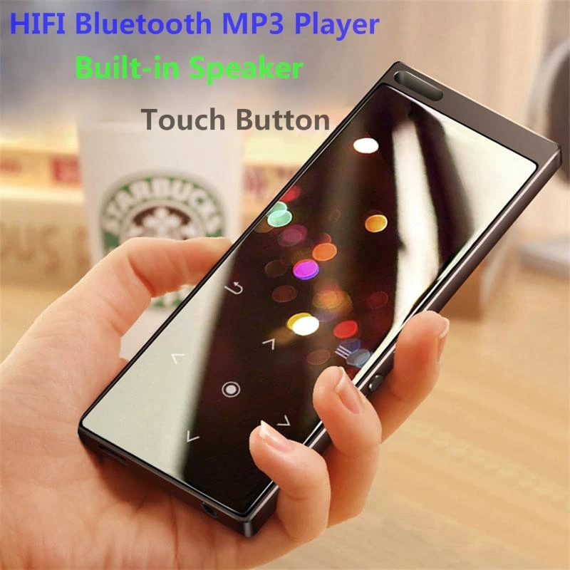 MP4 плеер Bluetooth сенсорный ключ металлический с динамиком Высокое качество без потерь Звук Музыкальный плеер с fm-радио, поддерживает sd-карту 128 ГБ