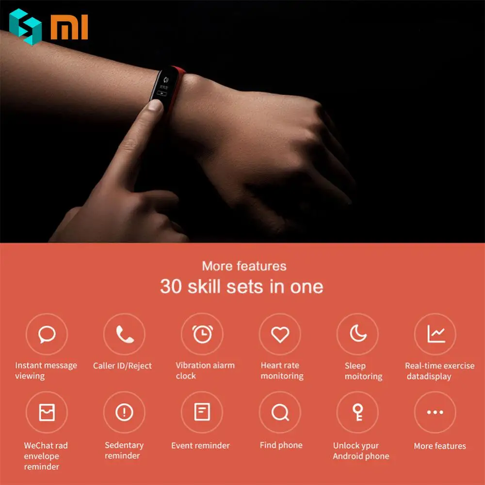 Оригинальный Смарт браслет Xiaomi Band 3 с oled дисплеем 5 АТМ защита от воды мгновенное