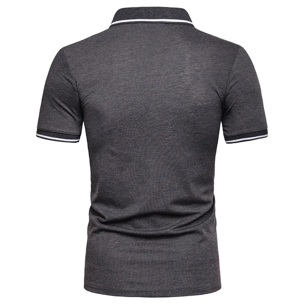 Повседневное Лето 2019 Poloshirt мужские брендовые Смешанный хлопок Кнопка короткий