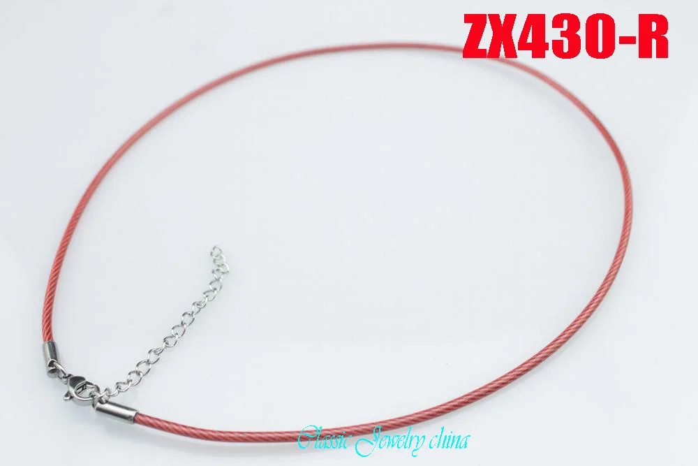 Ожерелье из нержавеющей стали 2 мм красный цвет ожерелье ошейник трос крученая