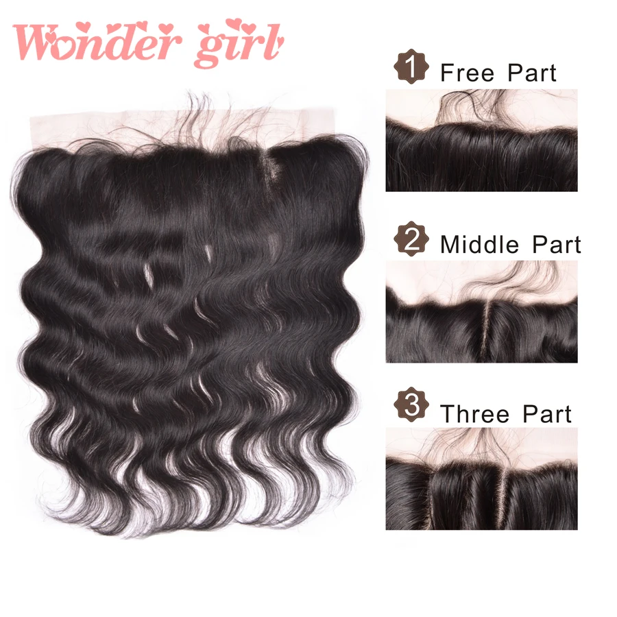 Peruvian Virgin Hair Body Wave Lace Frontal Closure With Bundles 4pcs/Lot 13x4 |