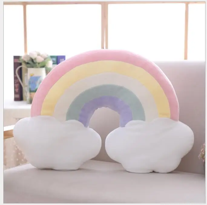 58x40x9 rainbow Яркая Корона, облако, звезда, Луна, радужная Подушка, мягкая подушка, украшение для дома, автомобиля, розовая Подушка, детские подарки на день рождения, подушки - Цвет: 58x40x9 rainbow