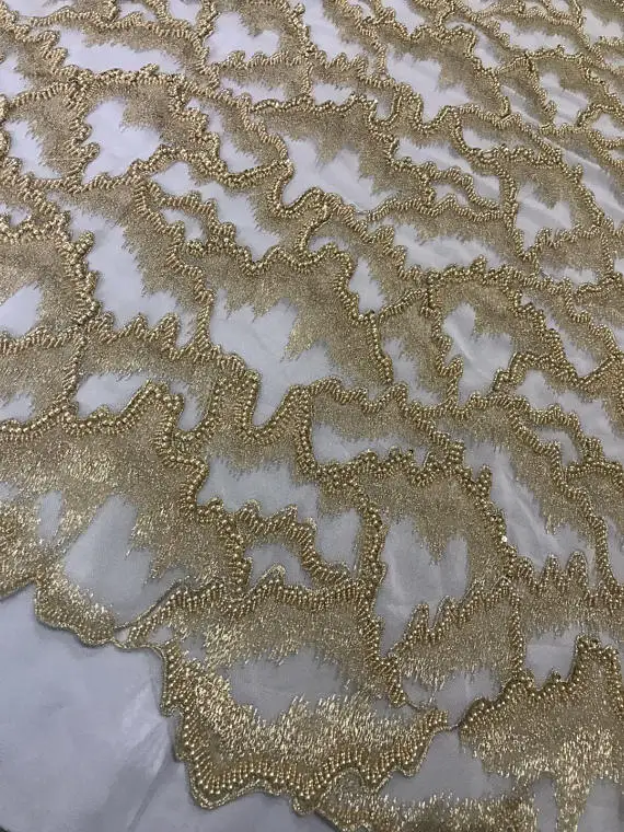 

1 yard gray beaded heavy beading lace fabric, bridal lace fabric with beading embroidery