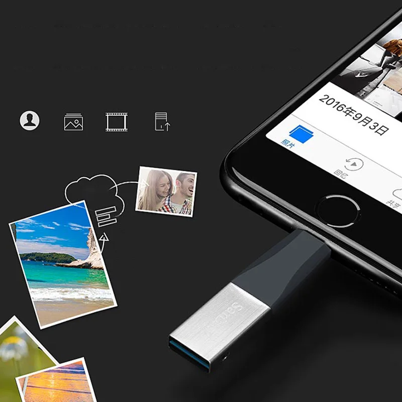 Флеш-накопитель USB Sandisk iXPAND 100% для iphone ipad ПК 3 0 Гб 256 ГБ флеш-накопитель 64 32 128 |