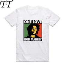 Мужская и женская футболка азиатского размера с принтом Bob Marley