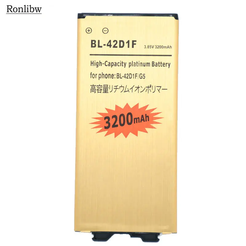Ronlibw 2 шт BL-42D1F золотой аккумулятор + зарядное устройство Замена для LG G5 H868 VS987 H860N H860