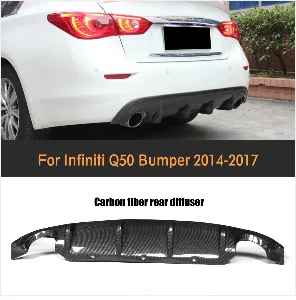 Карбоновый автомобильный передний бампер для губ, спойлер для Infiniti Q50 Sport Sedan, 4 двери, только 2013-, Черный FRP PU, передняя губка