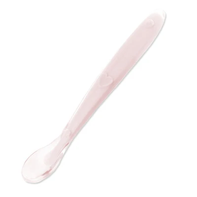 Light Pink Детская Мягкая силиконовая ложка для кормления новорожденных одноцветное Цвет Еда посуда ложки новорожденных безопасности Еда дополнительная посуда MY0040 - Цвет: Light Pink