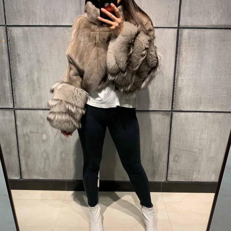 ladies mink fur jacket women real mink fur shawl natural fur coat