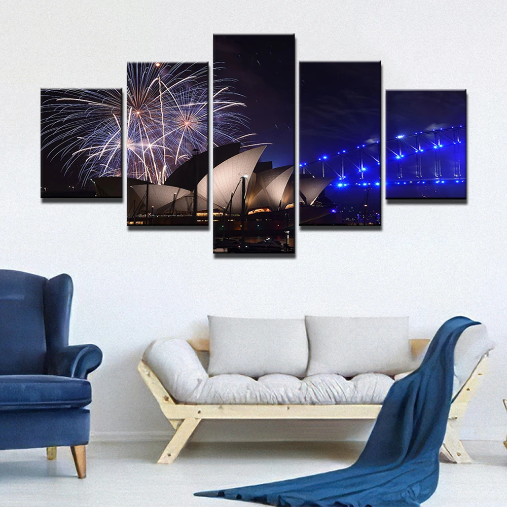 5 шт. картины на холсте с изображением сиднейского оперы | Дом и сад