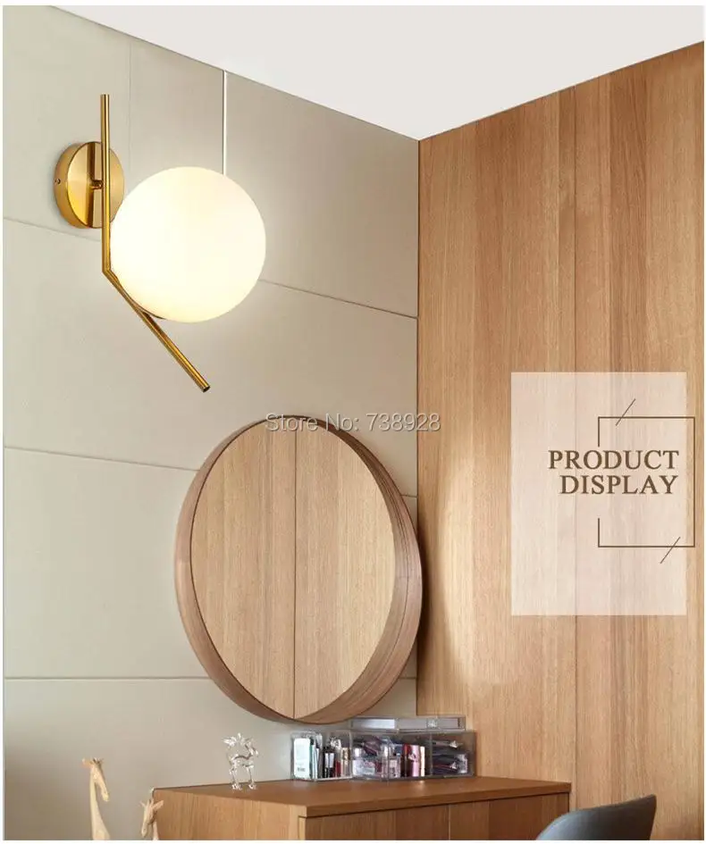 Стеклянный шар настенный светильник аппликация Мураль светильник Arandela Wandlamp Lampara Pared лестницы спальни светильники бра E27 скандинавские настенные светильники