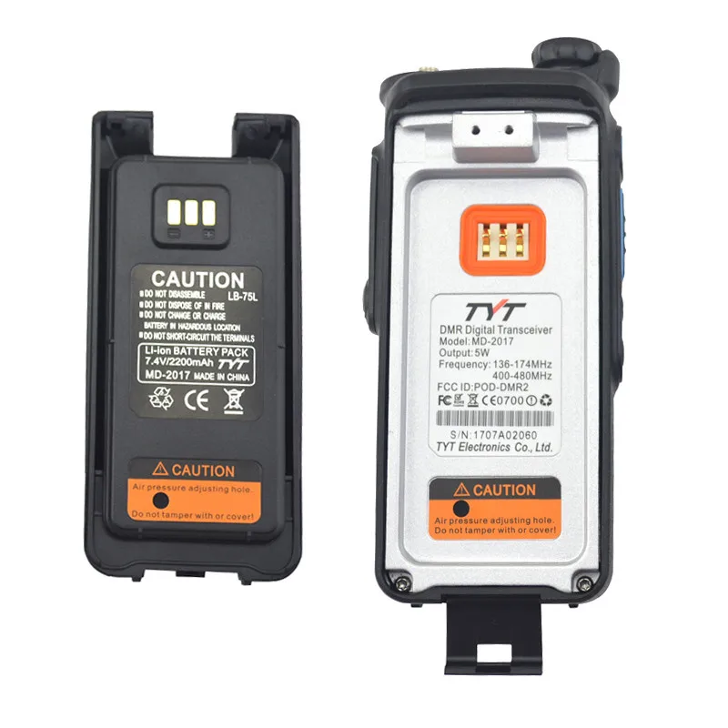 2 шт. Новый TYT MD 2017 MD2017 IP65 5 Вт Водонепроницаемый двухдиапазонный УКВ/UHF 136 174/400 480 МГц