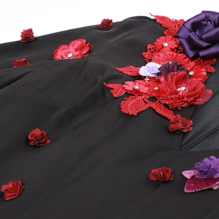 Женское винтажное платье AELESEEN длинное А силуэта в пол с 3D аппликацией лето