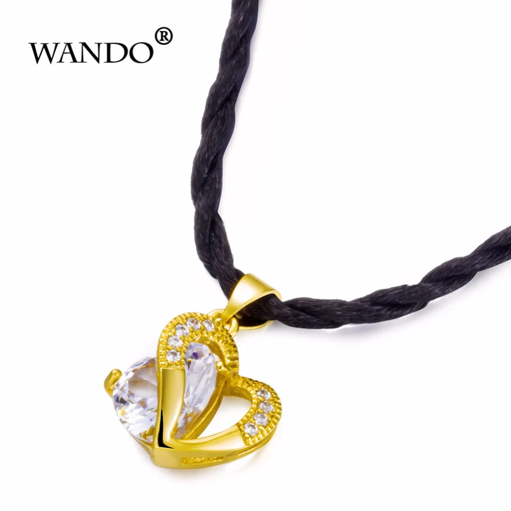 Классическая Подвеска в виде сердца WANDO ожерелье и подвеска Индию круглые стразы