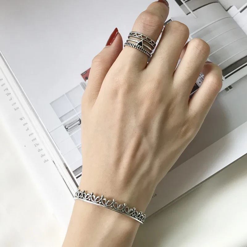 TOTASALLY New Retro Stylish Female Finger Rings Hot Trending Top Quality Pretty Ring Jewelry For Women Gift 925 Sterling Silver | Украшения