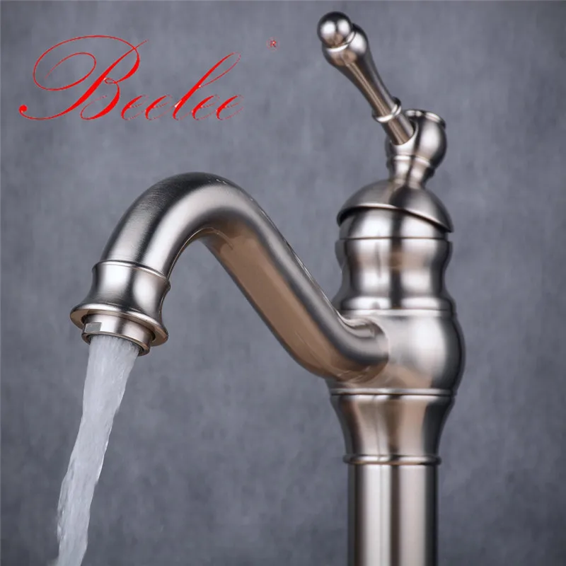 Beelee смеситель для раковины в ванную комнату черный и никелевый с одним