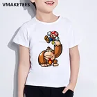 Детская летняя футболка с коротким рукавом для девочек и мальчиков, Детская футболка с мультяшным принтом Donkey Kong Country, Забавная детская одежда для Марио, ooo5221