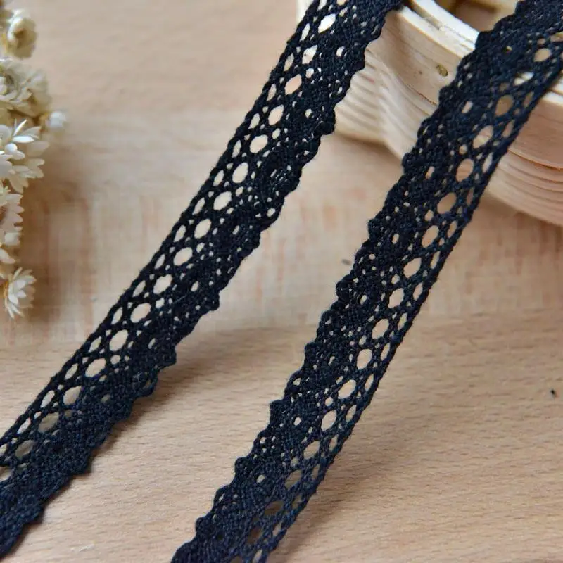 DIY кружева аксессуары Одежда Хлопок Кружева 1 5 см широкий черный кружевной | Дом и